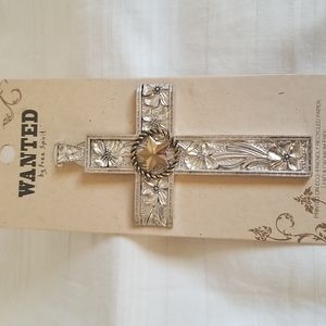 New Cross Silver Gold Floral Star Pendant